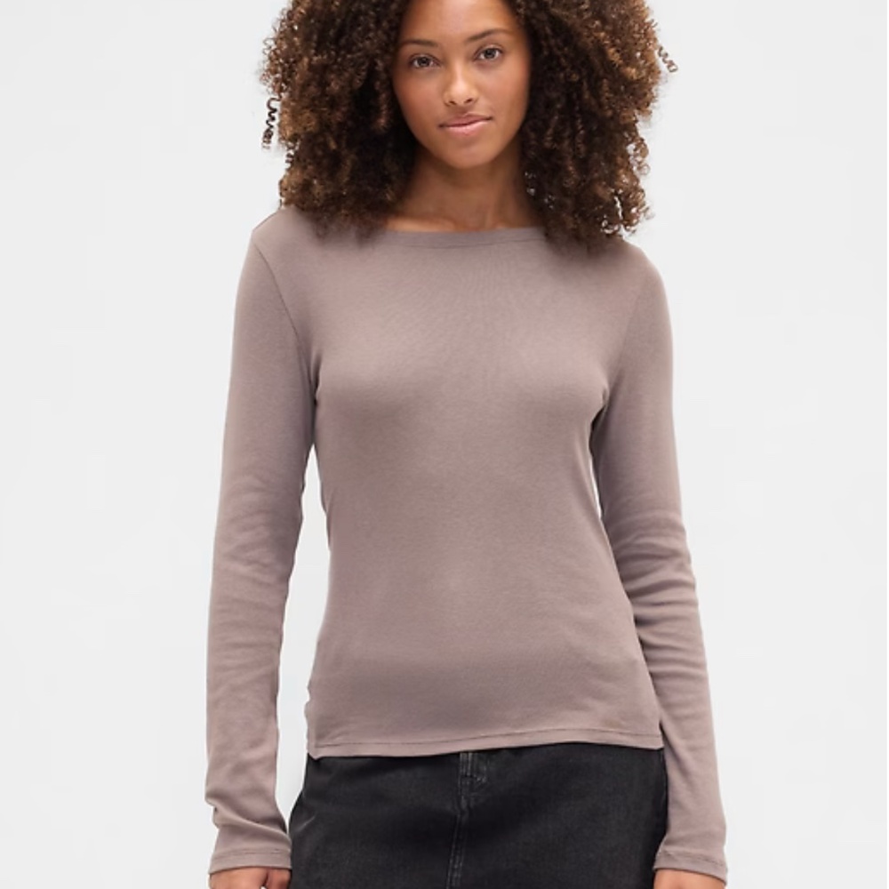 Gap Modern Ribbed Boatneck T-Shirt Size L